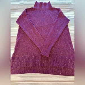 LOFT Maroon Mock Turtleneck Tunic Sweater